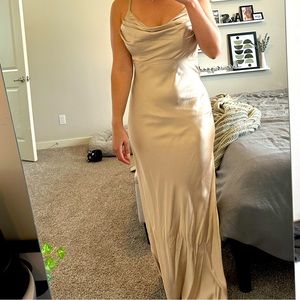 Revelry champagne bridesmaid dress